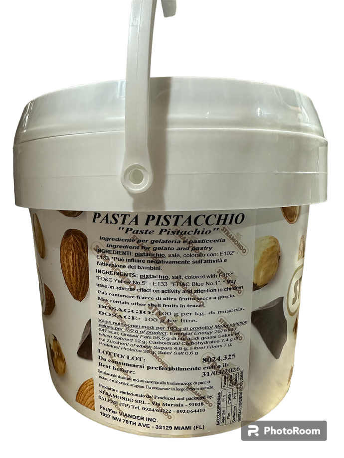 100% PURE PISTACHIO PASTE - STRAMONDO 3KG