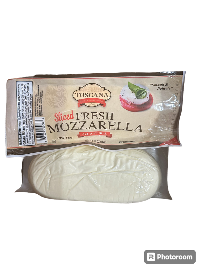 202045 - (MOZZARELLA PRE-SLICED 26 THIN SLICES - TOSCANA 6/1LB)