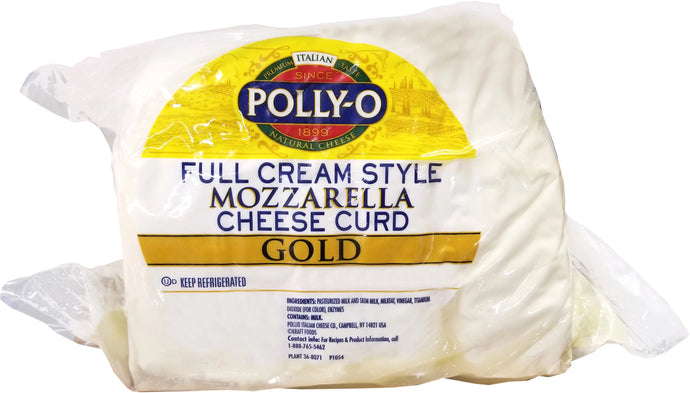 202058011 - MOZZARELLA CURD POLLY-O SPLIT 2/21 LB