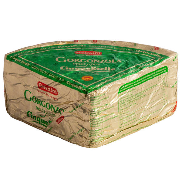 20204931. GORGONZOLA DOLCE DOP 1/4 (QUARTER) 4/3LB