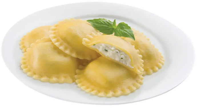 40119304. FOUR CHEESE RAVIOLI FROZEN - SEVIROLI (135CT) 1/10LB