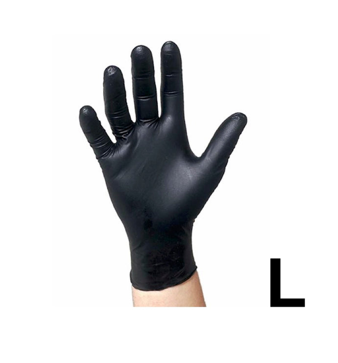 501989. NITRILE BLACK GLOVE LARGE POWDER FREE 10/100