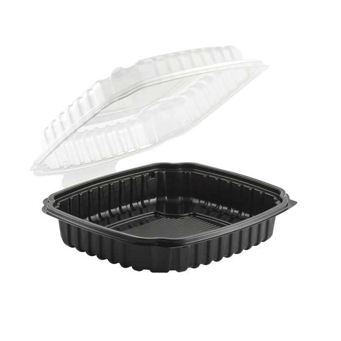 5059824. CLAMSHELL 9X9 BLACK W/CLEAR LID MICRO 100CT