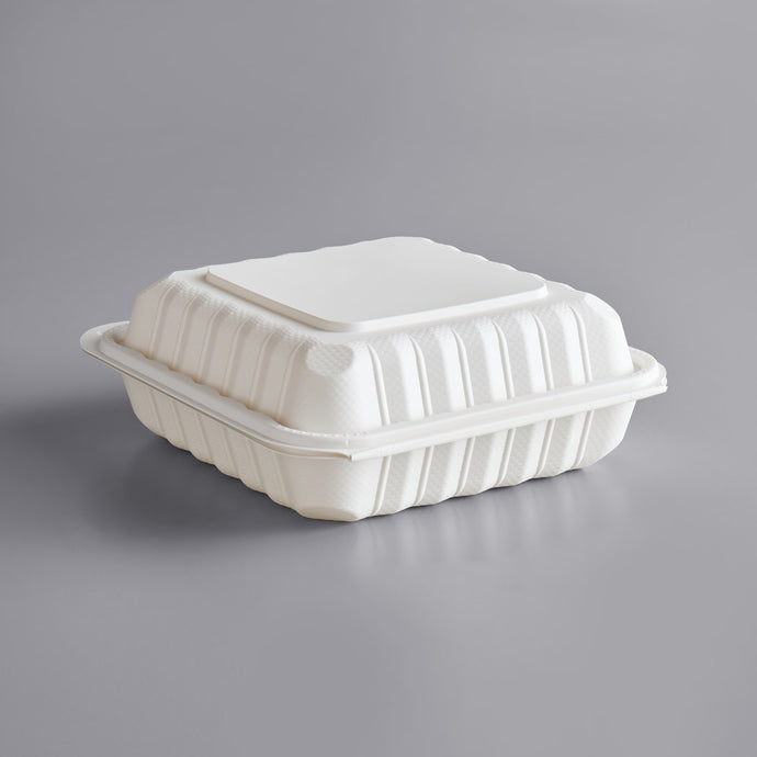 505983. COMPOSTABLE HINGED 1COMPT, FOAM CONTAINERS LARGE 1 COMPT 8