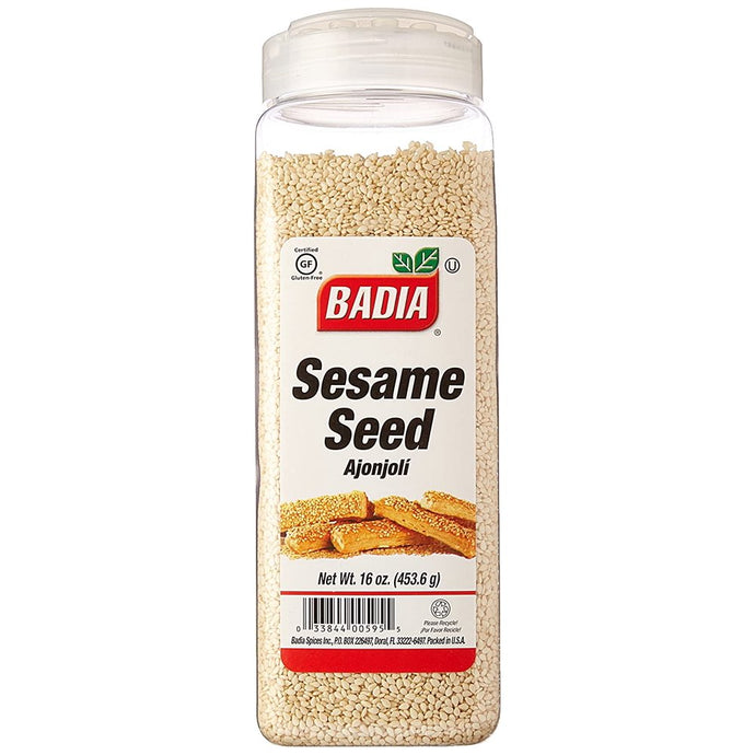 1229315. White Sesame Seeds - Badia 6/16OZ