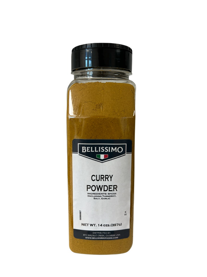 122485.  CURRY POWDER LG BTL 14OZ  - BELLISSIMO 12/14OZ